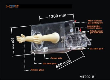 Dayanıklı Anaerobik Eldiven Kutusu, Crystal Clear Masa Üstü Eldiven Kutusu Mt002 B