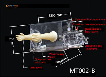 Anti - Evrensel Test Araştırmaları İçin Uv Vakumlu Eldiven Kutusu 700 * 450 * 500mm